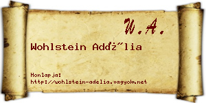 Wohlstein Adélia névjegykártya